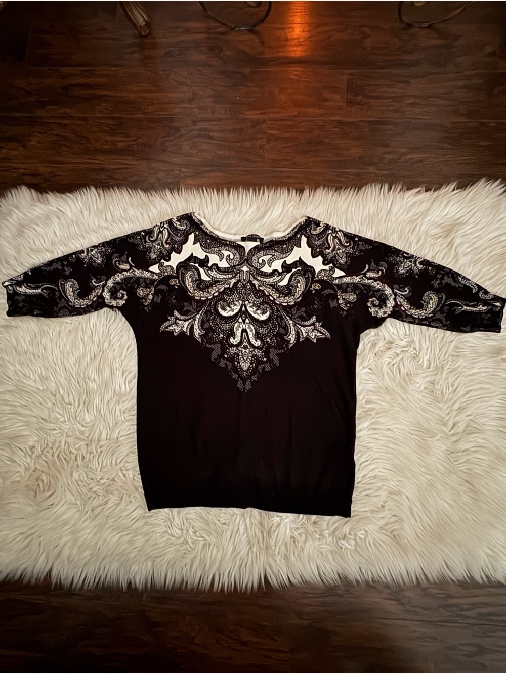 WHBM Paisley Lace Print Sweater